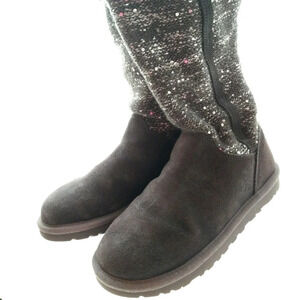 UGG Camaya Knit Suede Grey Boot EUC ❤️